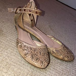 Gold Sparkly Flats